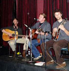 On stage with Lee Simpson, Zac Matthews, and Daniel Schuck at the Fillmore Auditorium, San Francisco, CA.